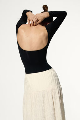 Falda midi en punto texturizado - H&m фото 3