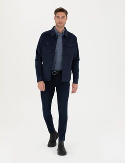 Lacivert Regular Fit G_mlek Ceket