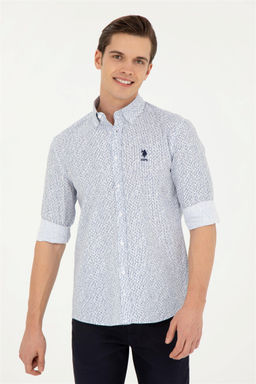 Мужская темно-синяя рубашка с длинным рукавом - U.s. polo assn фото 3