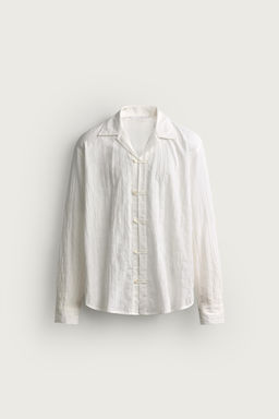 CAMISA RELAXED FIT ALAMARES TEJIDO / Blanco - Zara фото 7