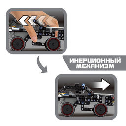 Конструктор полицейский внедорожник UNICON Mechanics, инерционный, 213 деталей, 6+  фото 5