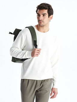 Bisiklet Yaka Uzun Kollu Erkek Sweatshirt