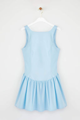 Mavi Belden Ac?lan Dokuma K?sa/Mini Elbise TWOSS25EL00865 - Trendyolmilla фото 15