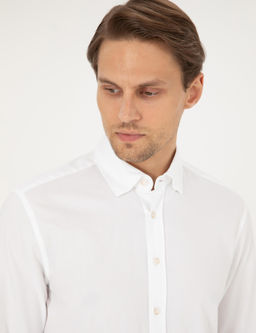 Beyaz Slim Fit Uzun Kollu G_mlek - Pierre cardin фото 2