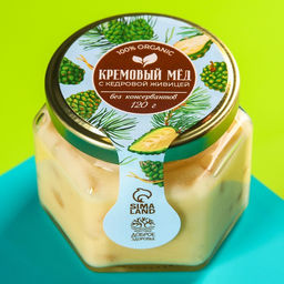 Кремовый мёд Кедровая живица, с кедровой живицей, 120 г.