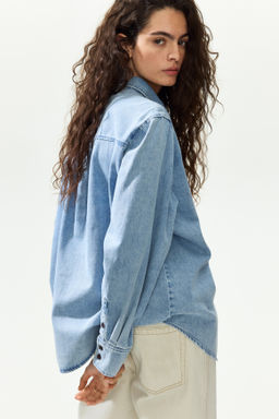 Camisa denim con ribete de volantes - H&m фото 6
