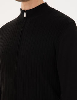 Siyah Slim Fit Fermuarl_ Triko H_rka - Pierre cardin фото 7