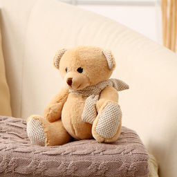 Мягкая игрушка Мишка, в вязаном шарфике, МИКС - Simaland фото 4