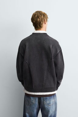 WASHED KNIT BOMBER JACKET - Zara фото 3