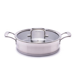 1230 GIPFEL Сотейник PRESTIGE 24х6,5см/2,9л, со стеклянной крышкой, с индукционным капсульным дном. Материал: нерж. сталь 18/10. Толщина: 0,7мм / 5мм  фото 2