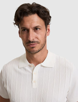 Ekru Slim Fit D__meli Polo Yaka Triko Ti__rt