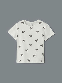 Bisiklet Yaka Kurdele Detayl? K?z ?ocuk Ti??rt