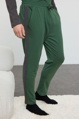 Erkek Yesil Reglan Kol Regular Fit Orme %100 Pamuk Pijama Tak?m? TMNAW25PT00004