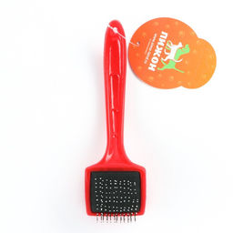 Щётка-пуходёрка малая жесткая с каплями, основание 50х50 мм, красная, - Пижон фото 5