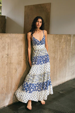 PATCHWORK PRINT PANEL DRESS