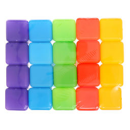 Кубики детские, пластиковые, цветные, 20 штук, 4×4 см