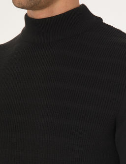 Siyah Slim Fit Yar_m Bal_k__ Yaka Triko Kazak - Pierre cardin фото 7