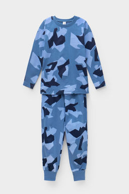 К 1561/24/геометрический камуфляж на синем пижама дет