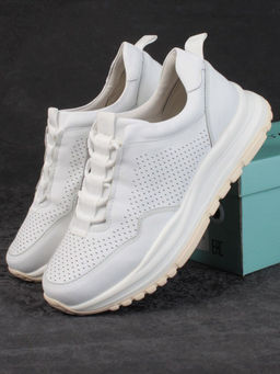 05-PDL250-1 WHITE Кроссовки женские (натуральная кожа)