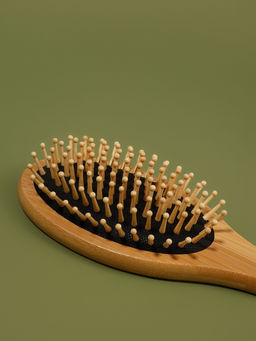 Расчёска массажная BAMBOO, бамбуковая, овальная, 24×8 см