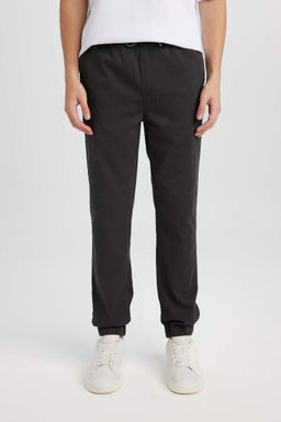 Мужские габардиновые брюки с эластичной резинкой на кружевной талии и обычными джоггерами