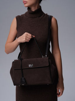 Замшевая сумка Nadi DBR 31356 темно-коричневый  фото 4