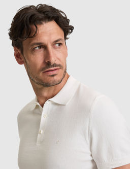 Ekru Slim Fit %100 Pamuk D__meli Polo Yaka Triko Ti__rt