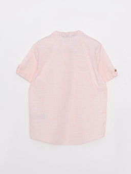 Hakim Yaka ?izgili K?sa Kollu Poplin Erkek ?ocuk G?mlek - Waikiki фото 2