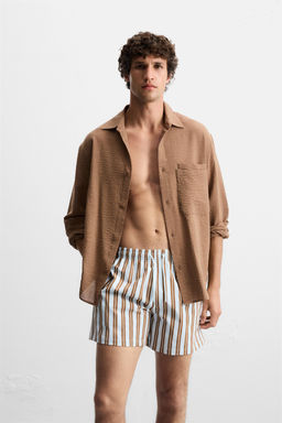 STRIPED MID-LENGTH SWIMMING TRUNKS - Zara фото 2