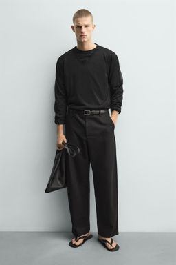 SANDALIA TIRAS GRABADO COCO / Negro - Zara фото 3