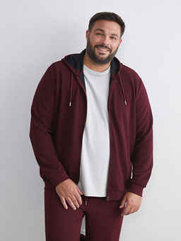 Kap??onlu Uzun Kollu Erkek Fermuarl? Sweatshirt