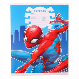 Цена за 20 шт. Тетрадь в линейку 12 листов, 4 вида МИКС, обложка мелованная бумага, Человек-паук - Marvel фото 7