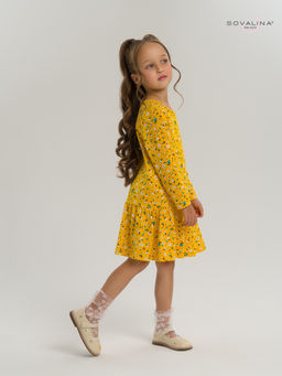 Платье Алиса дл/р цветы на горчице - Sovalina фото 20