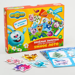 Весёлые липучки Умное лото, Смешарики
