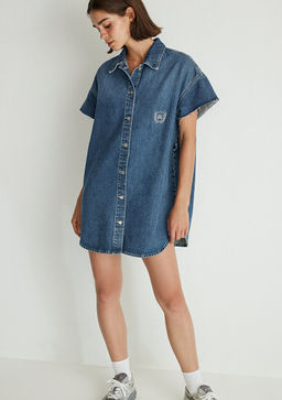 Nika Kolej Indigo Mavisi Jean Elbise  фото 6