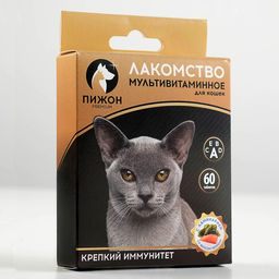 Лакомство для кошек Пижон. Крепкий иммунитет с ламинарией и форелью, 60 таб
