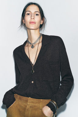 100% WOOL OVERSIZE CARDIGAN - Zara фото 4
