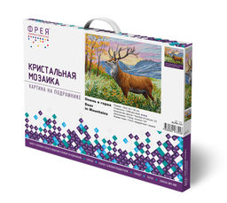 Кристальная (алмазная) мозаика ФРЕЯ ALPD-131 на подрамнике Олень в горах 40 х 30 см