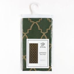 Дорожка новогодняя на стол «Этель» Gold ornament 30×70 см, 100%хл, саржа 190 г/м²