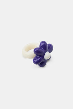PACK 2 ANILLOS RESINA 100% BOLA FLOR / Multicolor - Zara фото 3