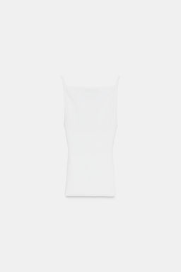 TOP HALTER PUNTO RIB / Blanco - Zara фото 7