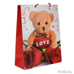 Цена за 12 шт. Пакет подарочный 31x40x12 / 24821L /уп 12/360/ - Галеонтрейд фото 3