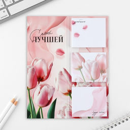 Цена за 3 шт. Блоки бумаги с отрывными листами, 30 л в открытке Самой лучшей.8 марта