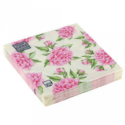 Салфетки бумажные Bouquet Home Collection Classic 33х33см, 3-х слойные, 20 штук в упаковке, 100% целлюлоза, Цветочное воображение (Россия)