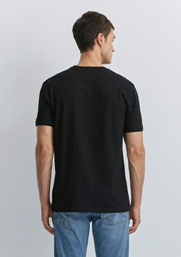 Hav Bask?l? Siyah Tisort - Mavi фото 3