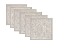16с-4ЯК Комплект салфеток из 6 шт 45*45 "Романтика" цв. бежевый