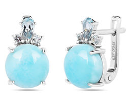 Серьги, ларимар , топаз, Дума