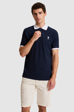 Erkek Lacivert Regular Fit Polo Yaka Basic TiЕГrt