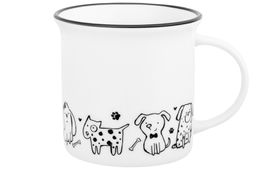 Кружка 240 мл 11*8*8 см ЖИЗНЬ СОБАК Праздник у щенят NEW BONE CHINA