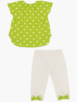 Комплект для девочки детский сад с лосинами UD 1358/4002 салатовый/касар - Mini maxi фото 6